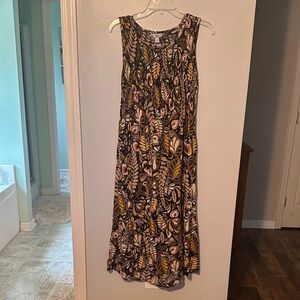 Croft & Barrow Leaf Print Midi Dress